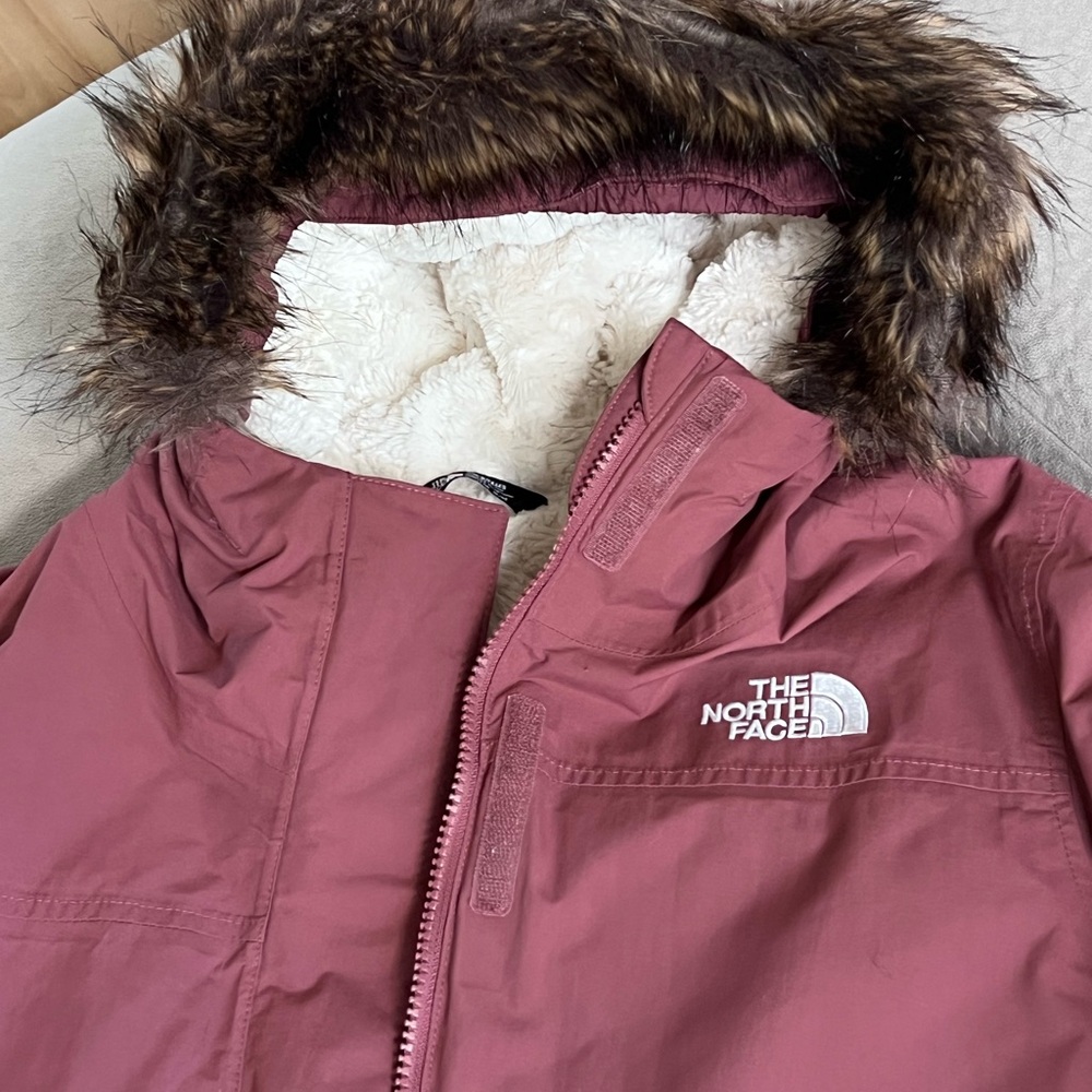 The North Face Mauve Jacket with Faux Fur Trim